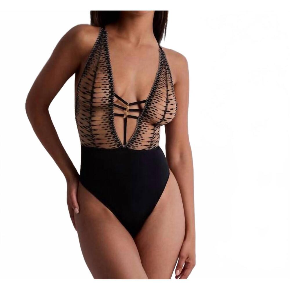NEW AUBADE voodoo kiss bodysuit in millenium black